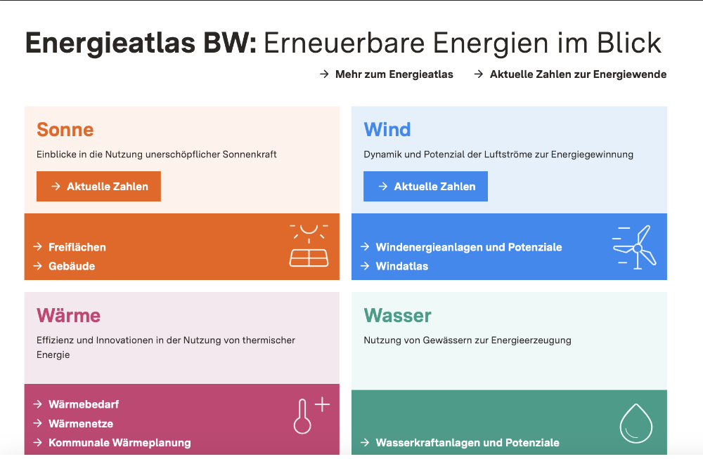 Screenshot des Energieatlas BW